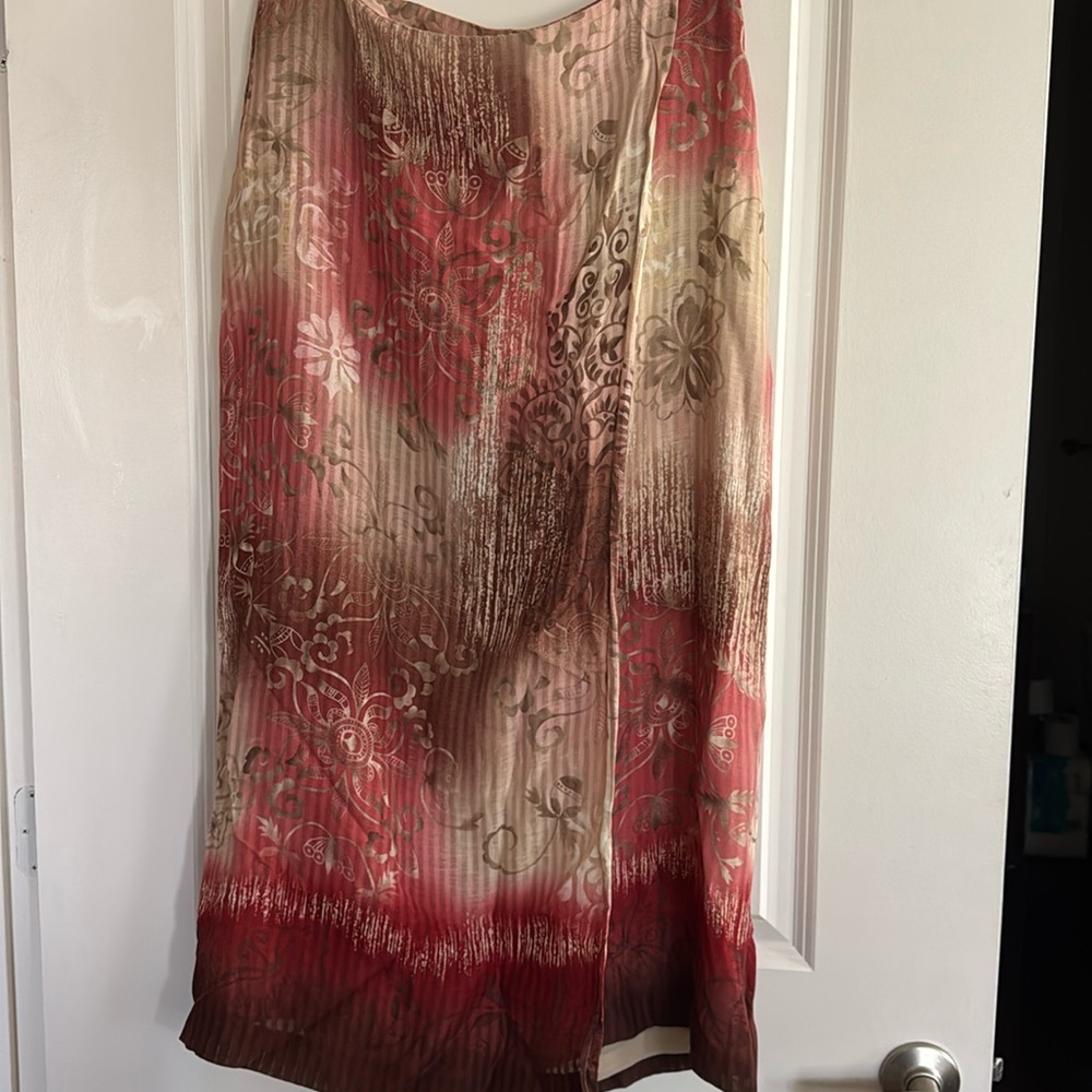 Dana Buchman silk wrap skirt